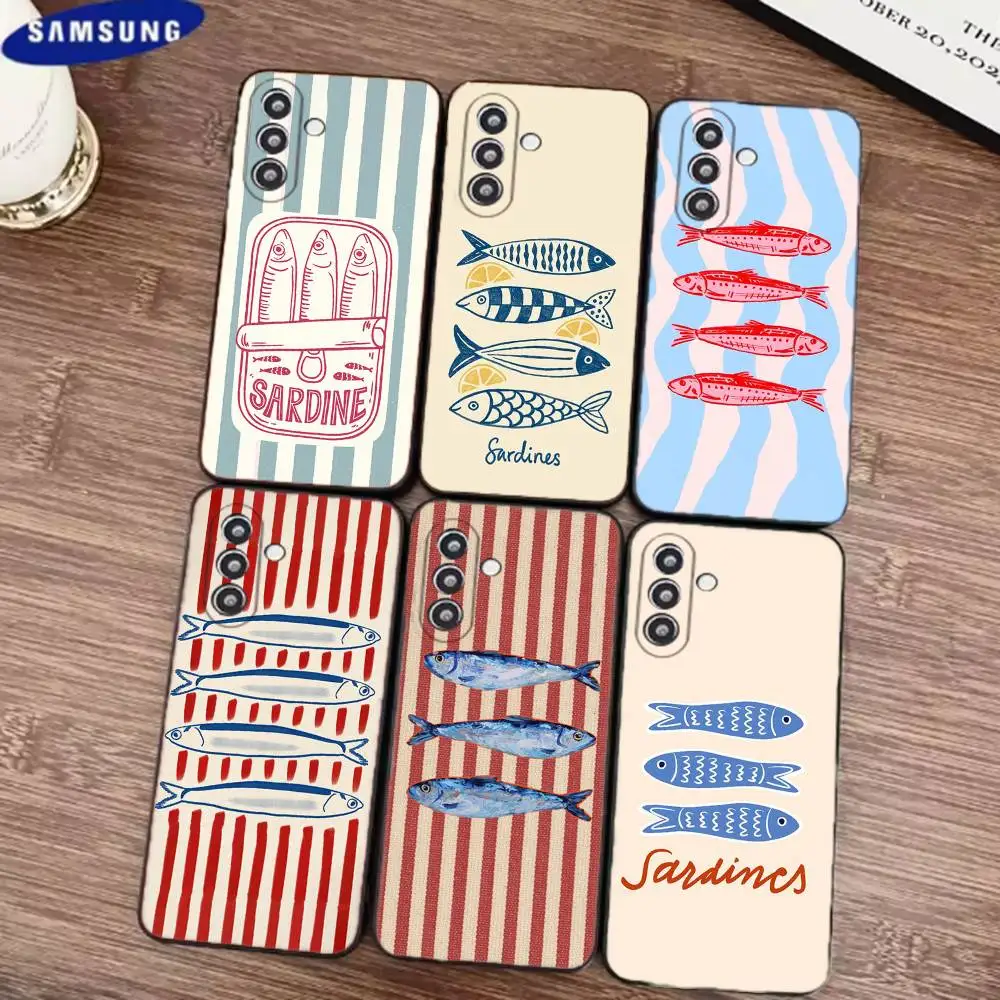 

Sardines Phone Case for Samsung Galaxy S21 22 23 S24 25 26 Ultra Plus FE Lite Silicone Bumper
