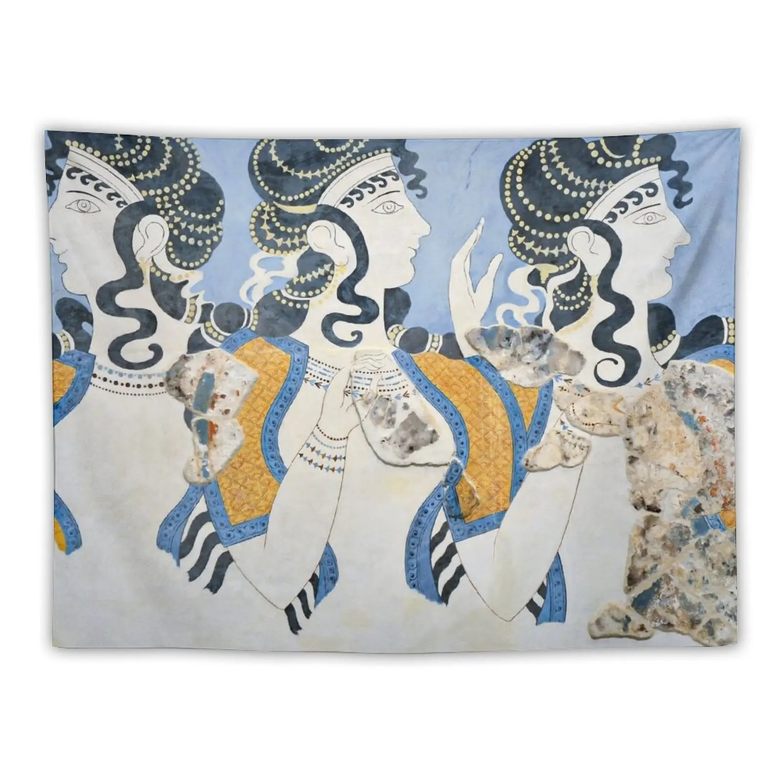 

Minoan 'Ladies in Blue' Fresco Tapestry Room Decorator Mushroom Decorative Wall Decoration Bedroom Tapestry