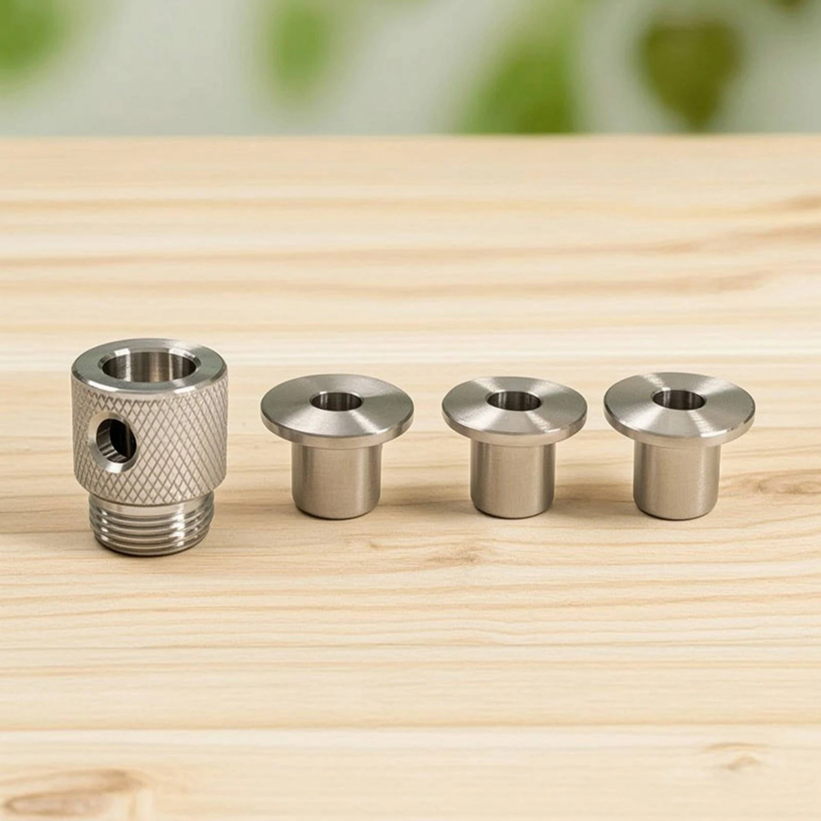 4 Pieces Drill Guide Sleeve Threaded Reducing Guide Sleeve Drill Bushing Kit Accurate Tool Accessory Wear-Resistant