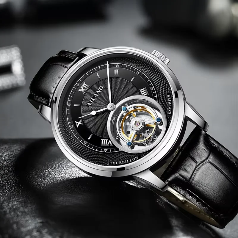 New NH35 Pagani Design Mechanical Watches Men Tourbillon Hollow-out Sapphire Mirror Diamond Dial Men's Watch