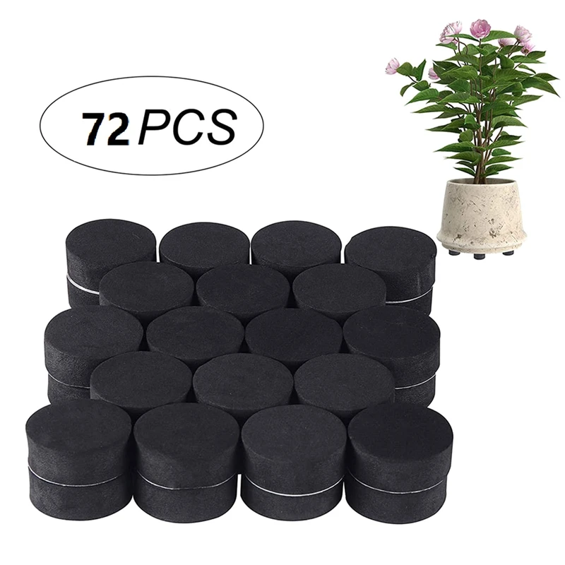 72Pcs Flower Pot EVA Risers Anti-Skid Gardening Pot Pads Invisible Flowerpot Feet Self-Adhesive Feet Risers Tray Risers Durable