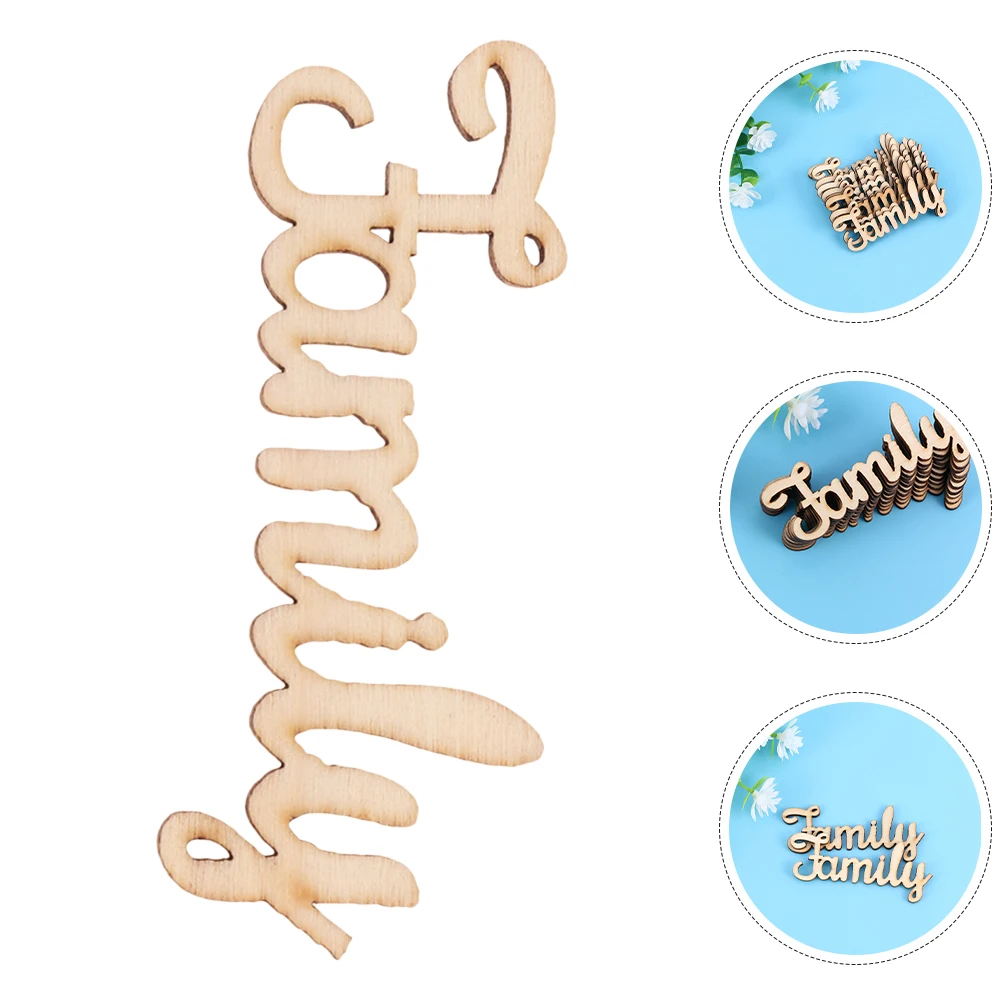 

50pcs Family Wooden Sign Unfinished Wood Chips Home Decor Craft Blanks Diy Projects Party Supplies Wooden Letters Words
