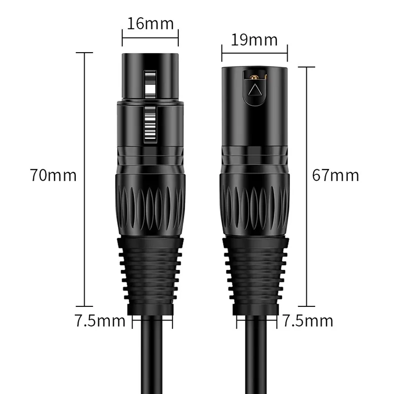 0.5M DMX512 XLR Cable Male to Female M/F OFC Audio Cable Shielded For Microphone Mixer