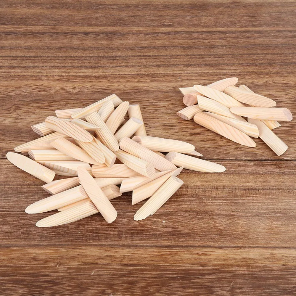 50pcs Solid Wood Pocket Hole Plugs Pine Wood Woodworking Too Wood Screws Plugs Inclined Drilling Screw Dowel Pins