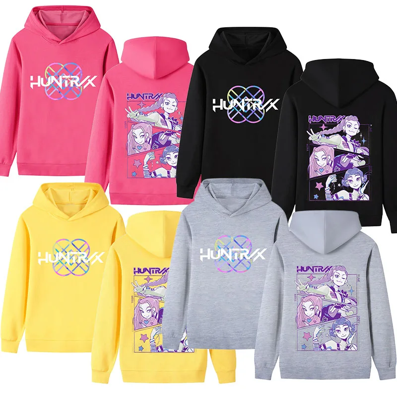 

2025 Antumn Winter Kids Hoodie Manga Kpop Demon Hunters Movie Sweatshirt Cute Cartoon Coat Children Sweatshirt