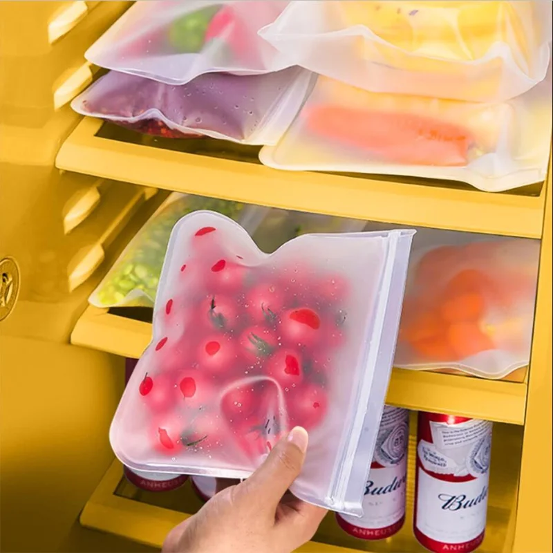 

Plastic Wrap Cover Bag Kitchen Storage Organization Reusable Sealed Zip Bag Food Storage Fresh Wrap Ziplock Bag Package