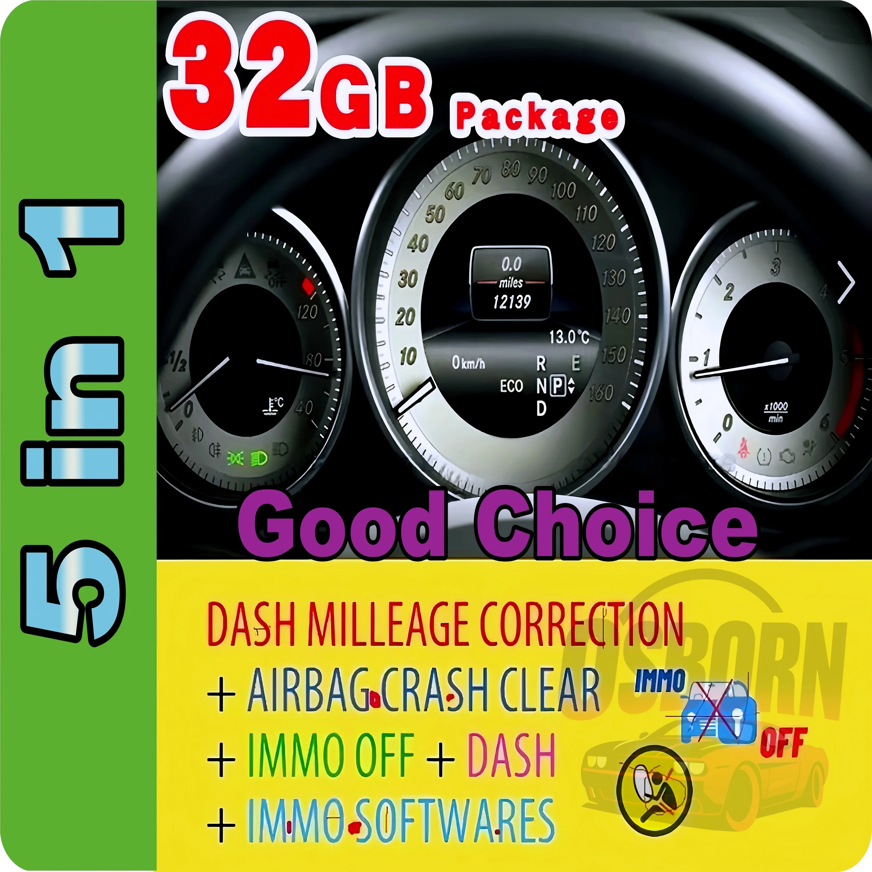

IMMOFF for all brands Ecu DASH MILLEAGE CORRECTION + AIRBAG CRASH CLEAR +DASH + IMMO SOFTWARES TOTAL 32 GB Package Software