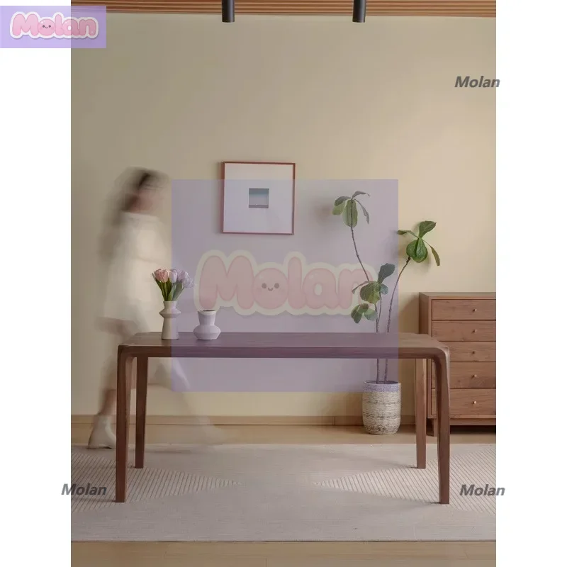 

Nongju, North American black walnut all-solid wood dining table, retro home dining table, minimalist log desk, tea table