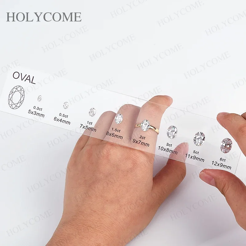Aangepaste vergelijking grafiek kit set referentie verschillende mooie vormen edelsteen 5A zirkonia diamant karaat maten voor juwelierszaak