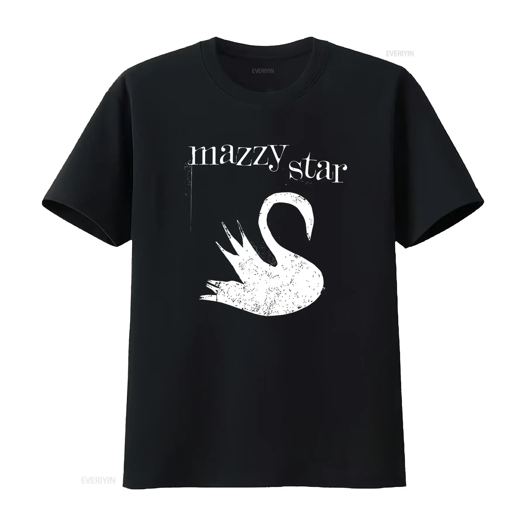 Heren 90S Retro Band T Shirt 100 Katoen Vintage Mazzy Star Swan Logo Print Zacht Ademend Casual Fit Iconische Muziek vintage