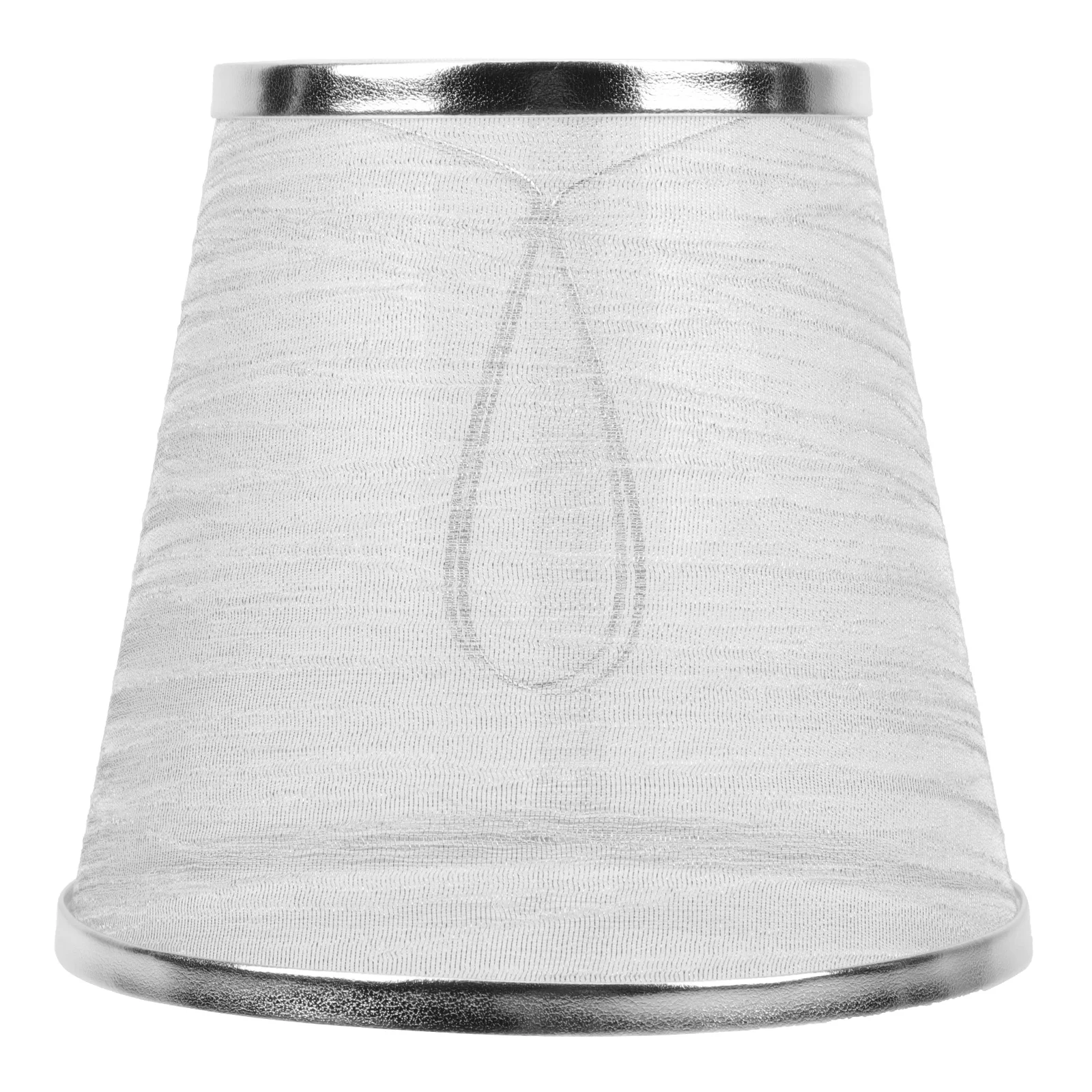 

Round Fabric Lampshade Transparent Silver Edge Cloth Light Cover Bedside Wall Lamp Accessories Warm Decorative Diffuse Lighting