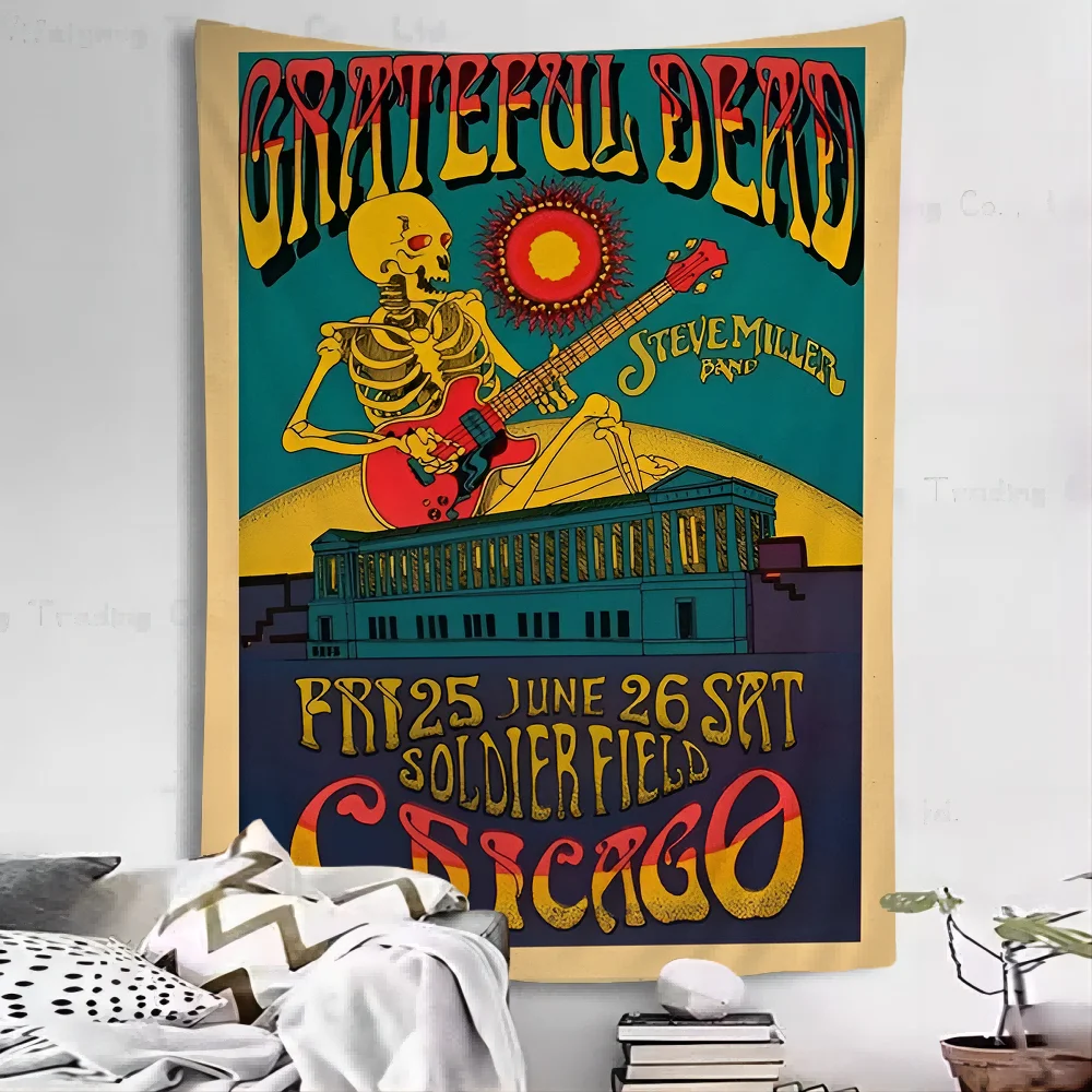 The Grateful Dead Printed Large Wall Tapestry Hanging Tarot Hippie Wall Rugs Dorm Art Home Decor