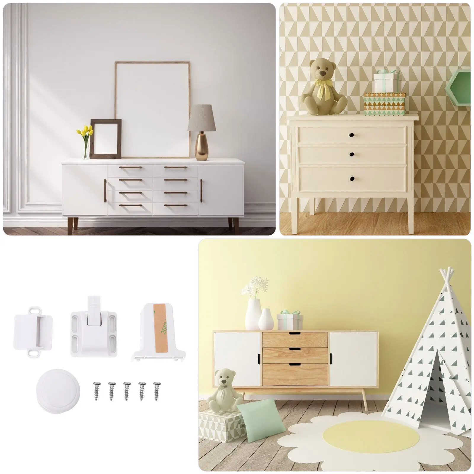 

4 невидимых магнитных замка для шкафов с защитой от детей, прочные практичные замки для ящиков для дома и детской комнаты