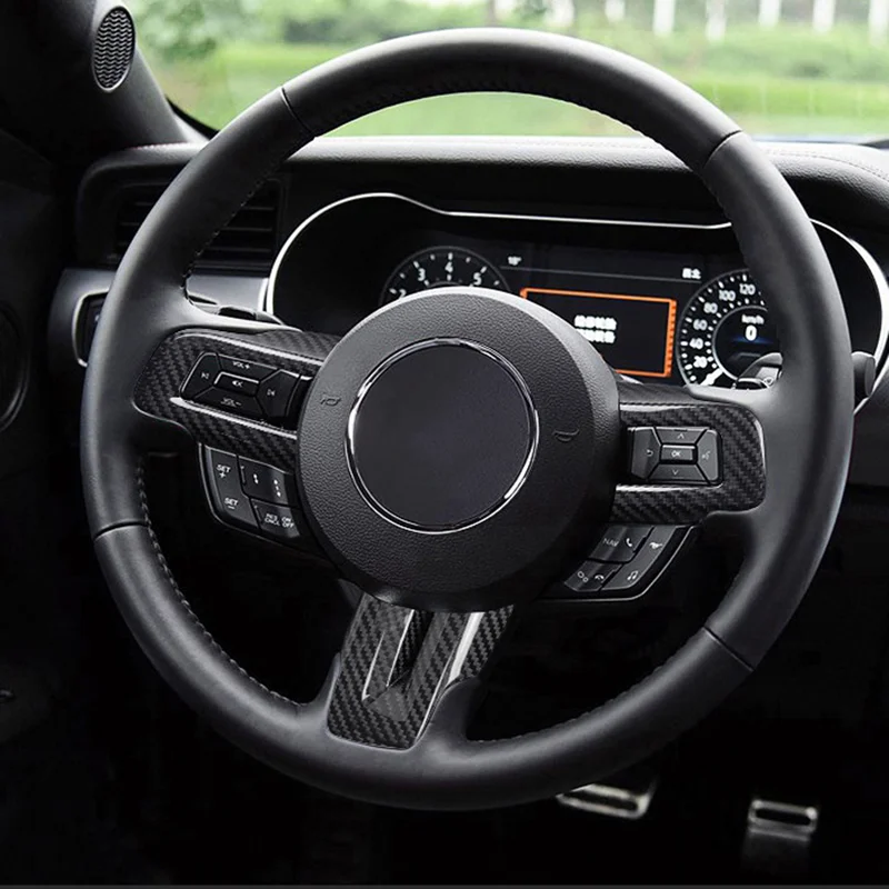 Carbon Faser Auto Innen Lenkrad Abdeckung Trim Rahmen Fit Aufkleber Für Ford Mustang 2015 2016 2017 2018 - 2023 zubehör – Detail 6
