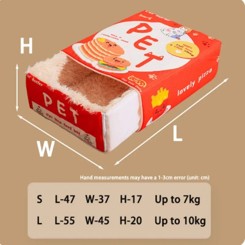 Japanese Style Fully Enclosed Biscuit Box Pet Cat Bed Rectangular Pull Out Snack Kitten Resembling Secure Cat House Cushion Cave