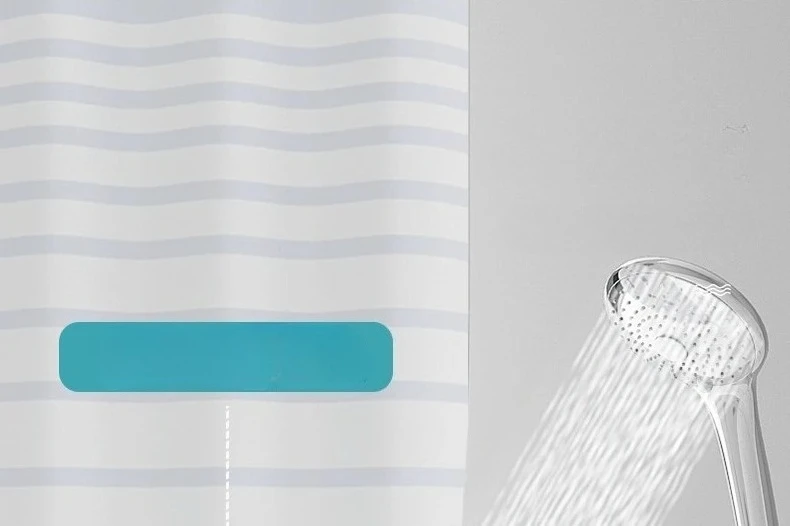 Shower Curtains White Stripe Simple Modern Style Curtain for Bathroom Water Resistant PEVA Fabric with Hooks 200cm Farmhouse