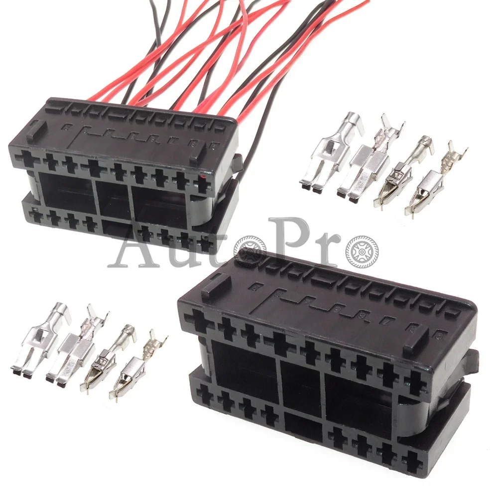 

Комплект из 17-контактного разъема 1J0972999 для автомобильной проводки, негерметичный разъем фары с клеммами для VW