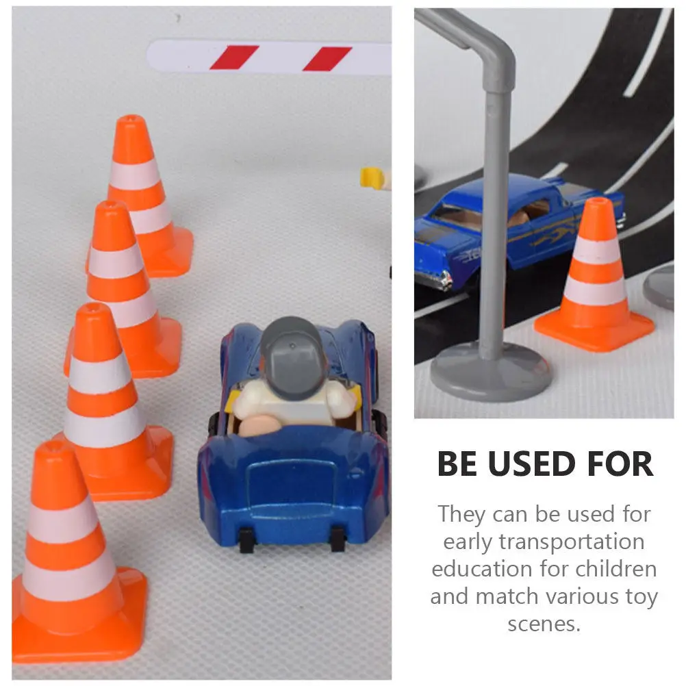 

21Pcs Road Cones Children Early Traffic Learning Portable Role Play Safety Awareness Simulation Traffic Roadblock