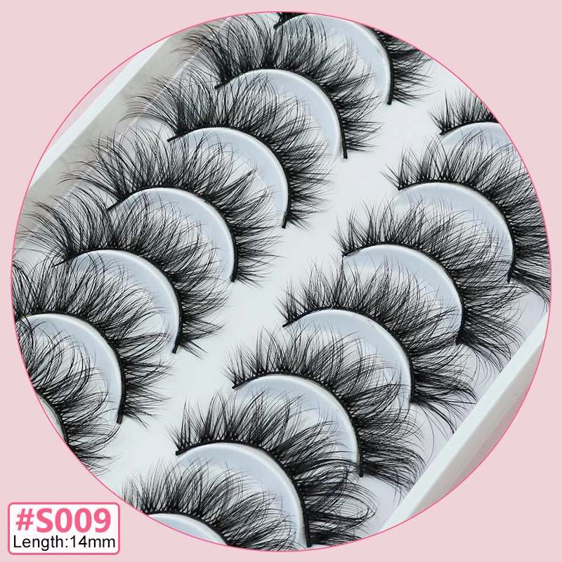 Abestyou 10 Pairs 5d New Effect Criss-cross Natural Look Individual Fluffy Faux Mink Lashes Kit Cilios Para Extensão De Cilios