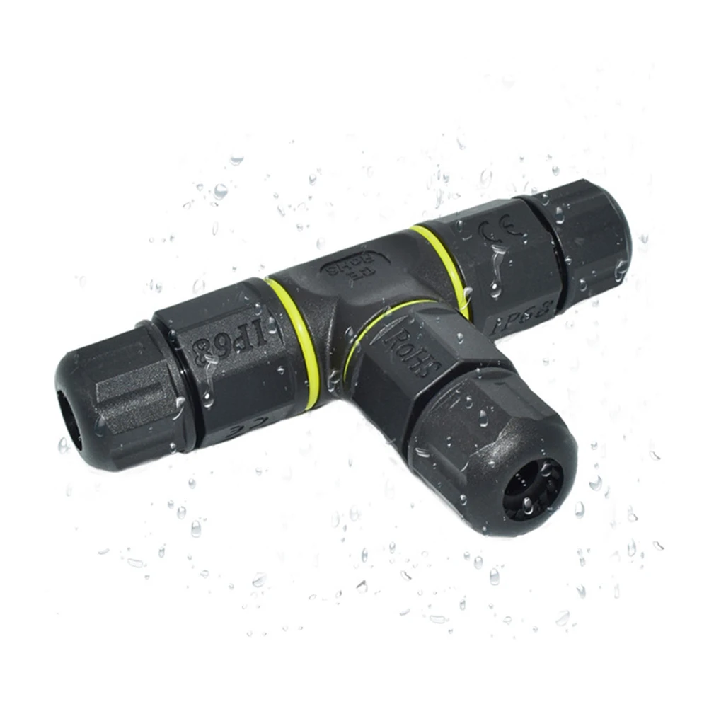 

Pcs Waterproof Connector 3 Pin 3 Way Terminal Adapter Cable Gland Sealed Wire Connector Led Light Junction Box T Shape Sleeve