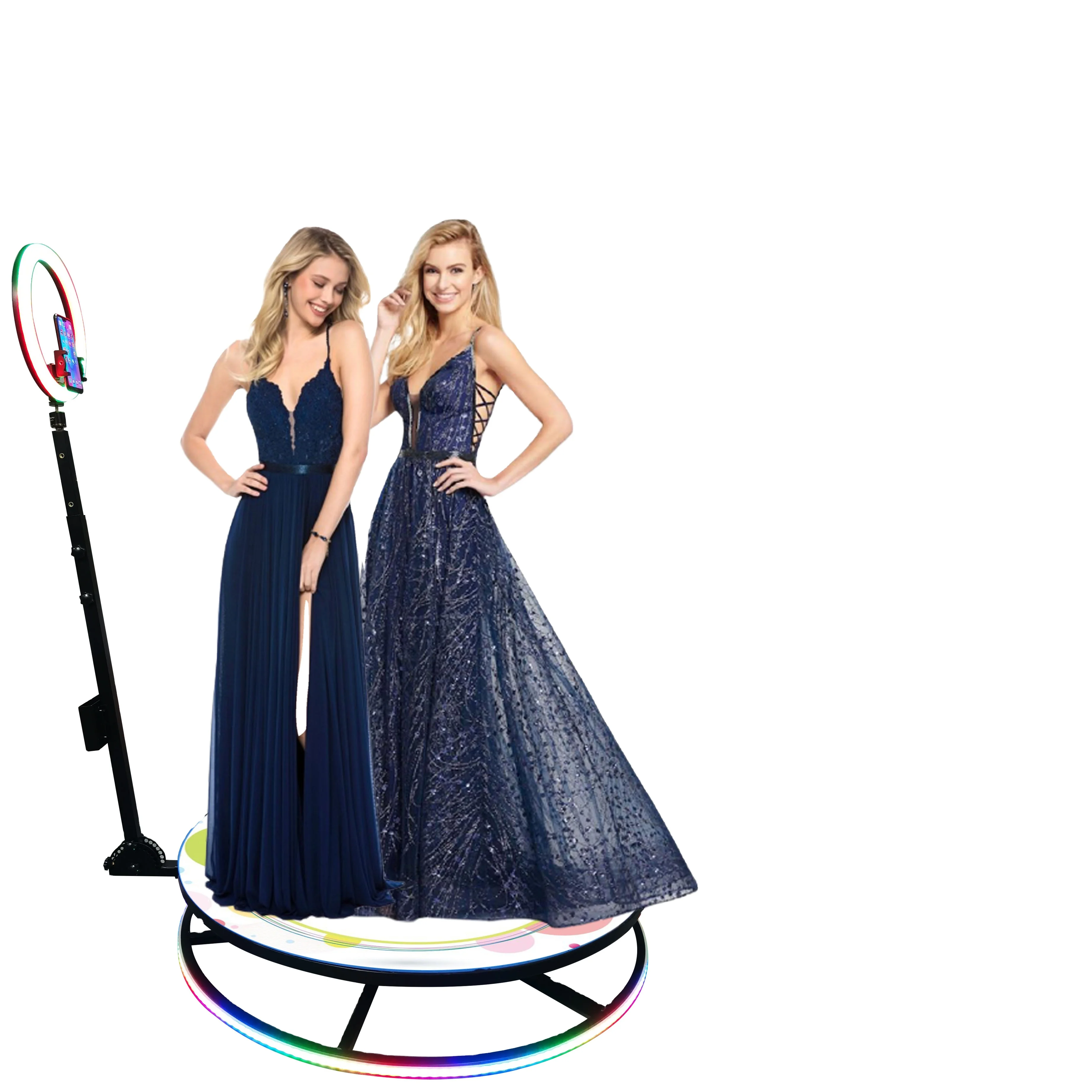 ZJW STLF high-quality customized products Automatic Slow Spinning Live BackDrop Portable  360 Degree Photo Booth 100CM Rot