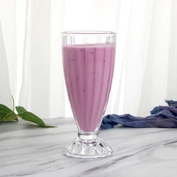 12oz Goblet 380ml Cocktail Ice Cream Cups Dessert Yogurt Pudding Mugs Creative Milk Shake Cold Water Glass Transparent Fruit Cup