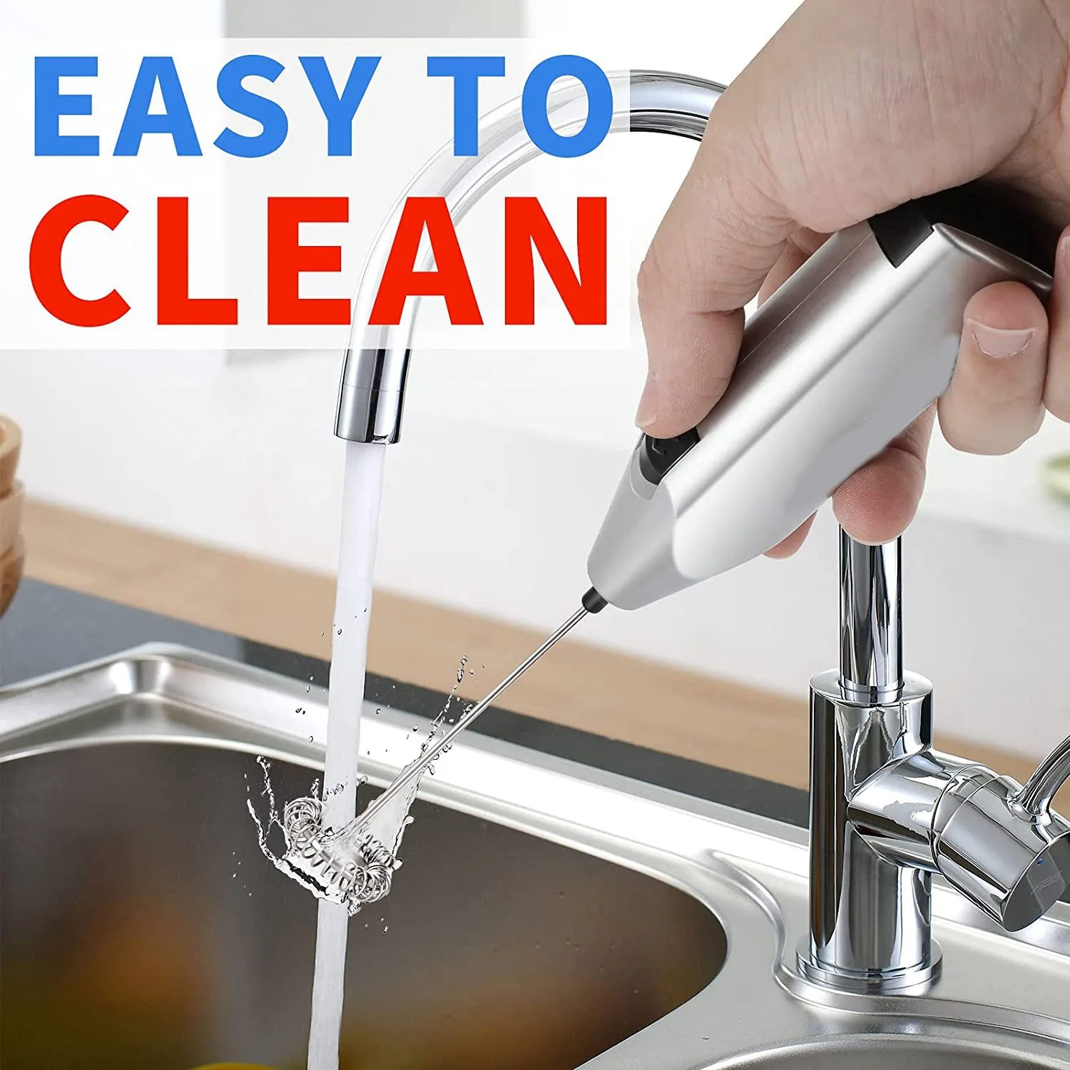 เครื่องตีฟองนม Quiet Hand Held Frother Whisk High Powered Mini Blender เครื่องทําโฟมไฟฟ้า เครื่องปั่นผสม