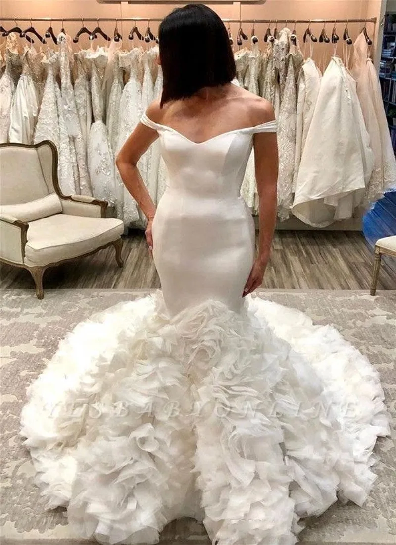 2020 novo sem costas fora do ombro vestidos de casamento querida vestidos de noiva do vintage sereia vestidos de mariee