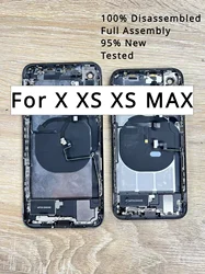 Full Assembly Housing for IPhone XS MAX X Back Cover Case Battery Middle Chassis Frame Rear Door Case with Flex Cable Repair