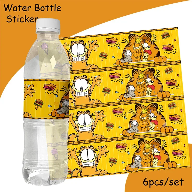 Garfield Cartoon Themed Cute Birthday Party Decoration Tableware Supplies Cups Straws Honeycomb Plates Cake Topper Baby Shower