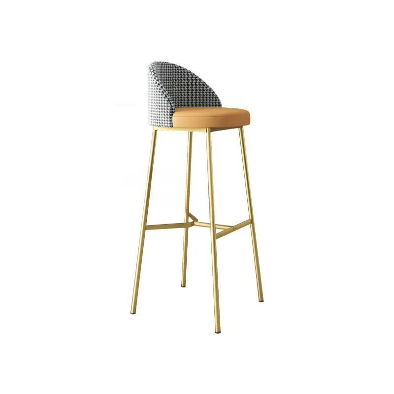 

Soft Backrest Home Bar Stools Kitchen Furniture European Luxury Designer Bar Chairs Modern Leisure Restaurant High Bar Chair