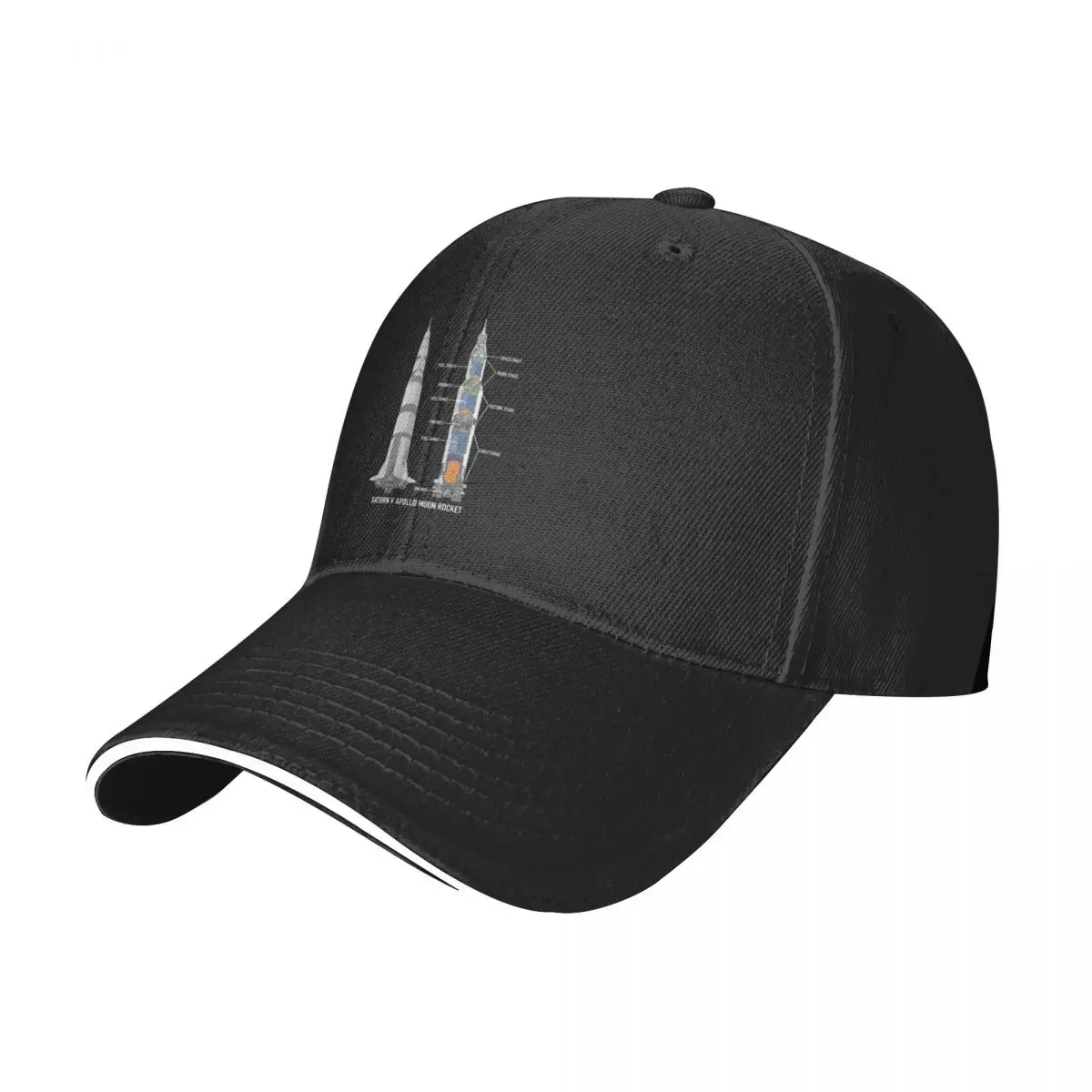 Saturn V Apollo Moon Landing Rocket Cutaway Diagram Gift Baseball Cap Hip Hop Snap Back Hat Women's Golf Clothing Men's