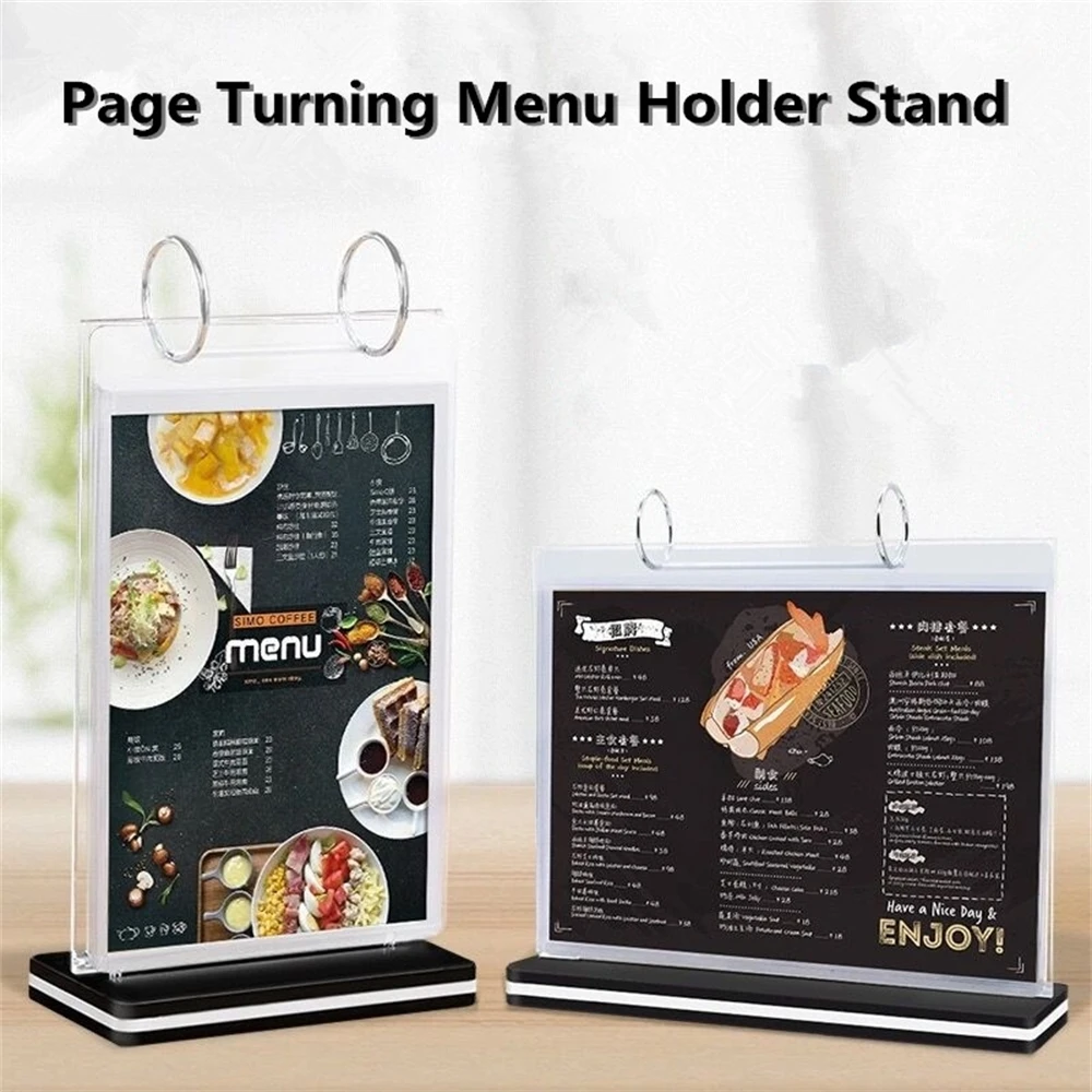 A4 Menu Holder Display Acrylic Sign Holder Note Holder Table Poster Stand Price Tag Holder Display Stand For Store Restaurant