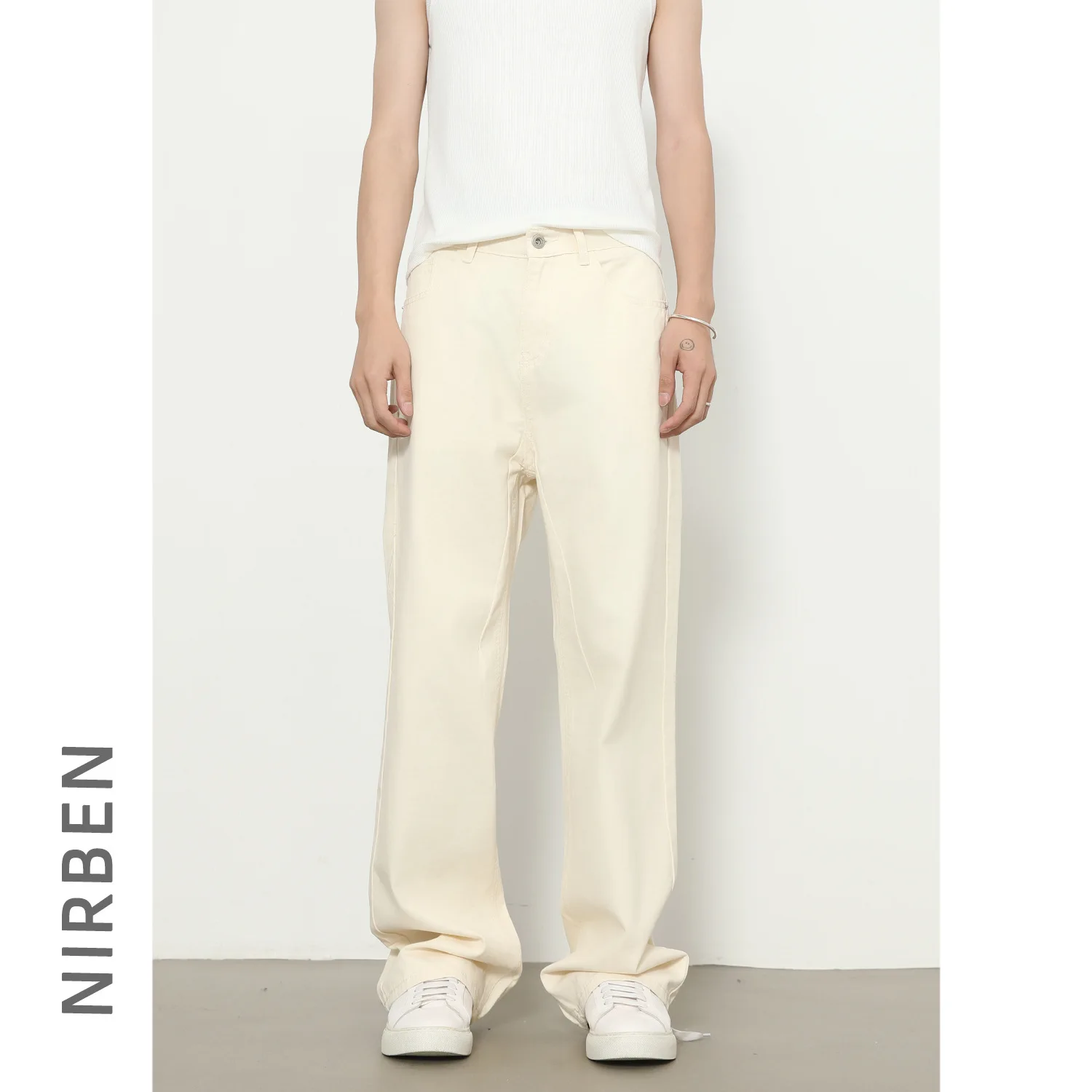 New Semi-elastic Waist Versatile Casual Pants Maillard Loose Straight Trousers Pants Men And Women