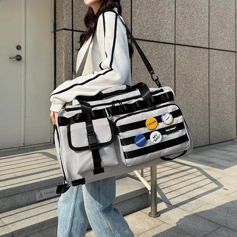 大容量短期旅行用メンズハンドバッグ、屋外収納バッグ、乾湿分離フィットネススポーツバッグ