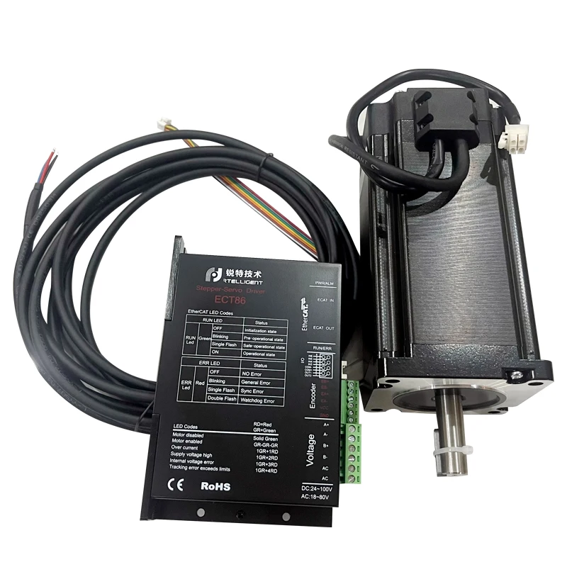 86mm Nema 34 Closed Loop Stepper Motor 4.5N.M~12N.M With Ethercat Closed Loop Stepper Motor Driver ECT86 Kit