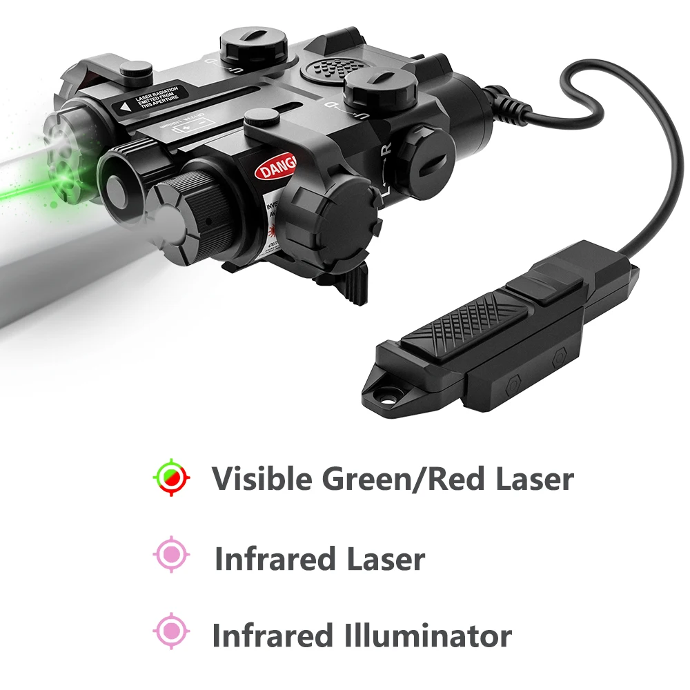 LASERSPEED LS-M3 Gen2 MFAL Visible Red/Green Laser and Invisible Infrared Aiming Laser with IR Illuminator Combo for Hunting