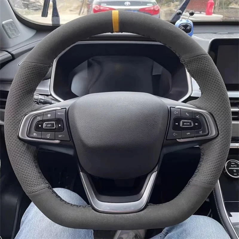 

Hand-Sewn Suede Car Steering Wheel 8 Pro Tiggo 5 Tiggo 8 X3 X7 GS75 GS55 Car Accessories Steering Wheel Cover For Chery Tiggo