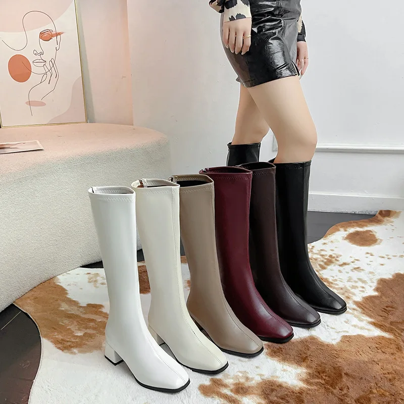

Женские ботинки, осенне-зимние однотонные модные ботинки высокого качества, ботинки с круглым носком и толстой подошвой, удобные уличные повседневные ботинки
