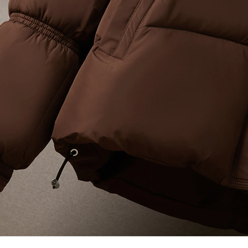 여성용 오버 사이즈 짧은 퍼퍼 자켓 겨울 우아한 다운 코튼 코트 루즈 긴 소매 두꺼운 따뜻한 캐주얼 파카 아웃웨어