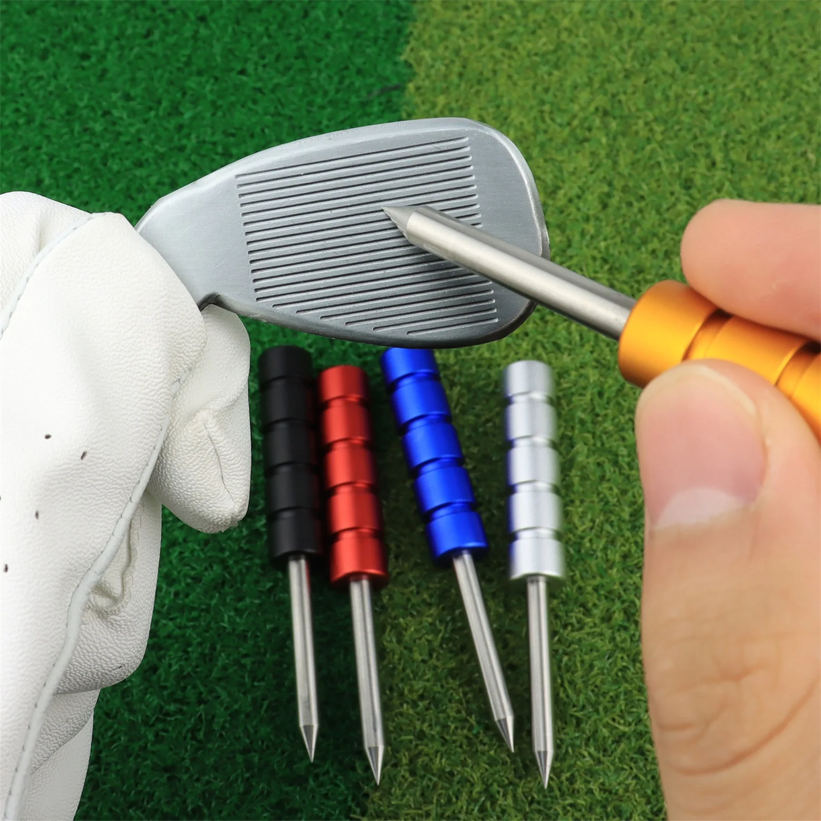 Stainless Steel Golf Divot Repair Tool Fork for Putting Green Pitch Groove Clean/Mark Ball Training Aids Gift for Golf Lover 1PC