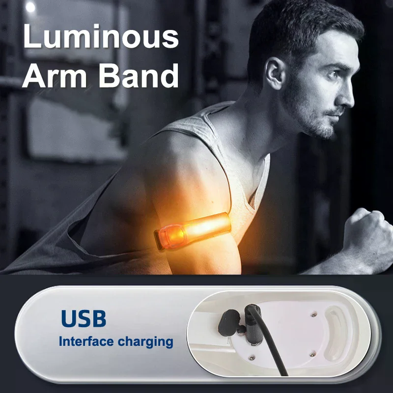 LED Armband Rechargeable, High Visibility Reflective Running Gear, Running Lights For Runners, Light Up Armbands For Night Cycli