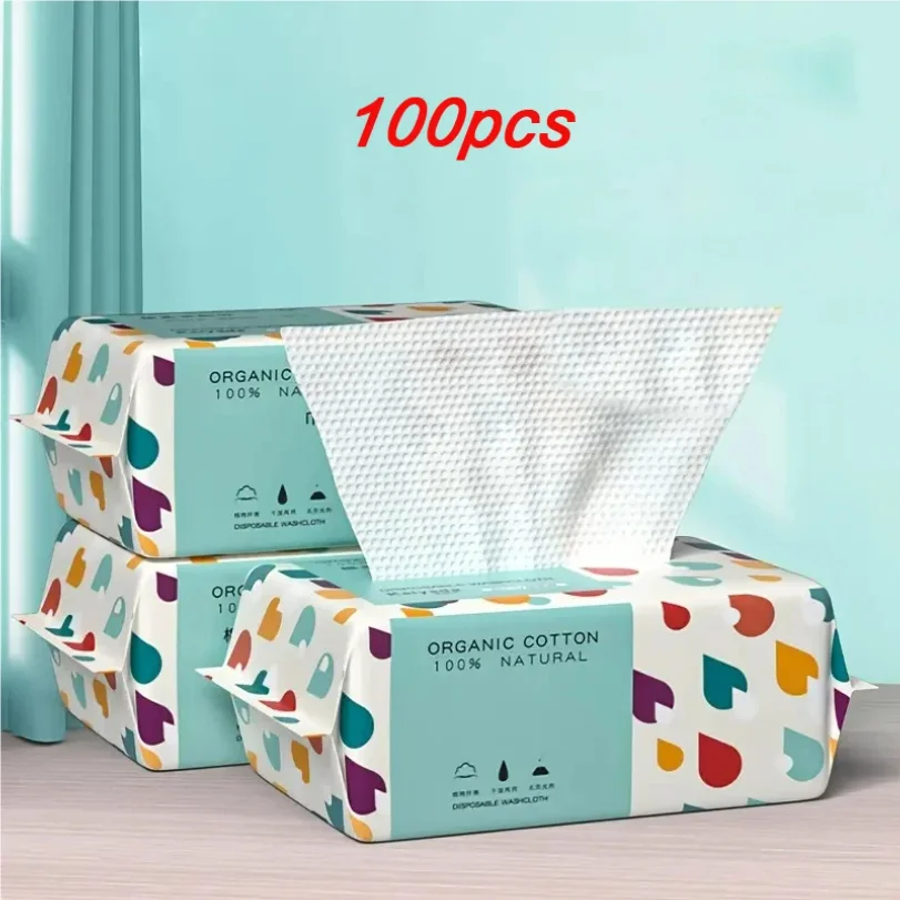 

1 bag Thickened Disposable Face Towel 100Cotton Soft Fabric Travel Cleansing Dry Wet Makeup Remover Pearl Cotton Reusable