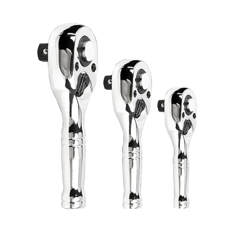 

3Pcs Ratchet Wrenches 72 Teeth Quick Socket 1/4" 3/8" Ratchet Wrenches Rod Tool Wrenches Repair Tool