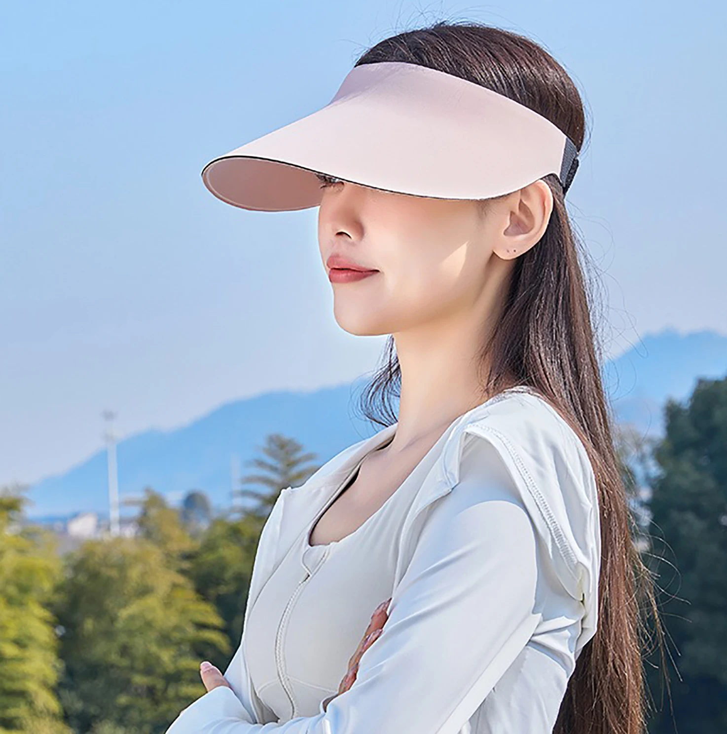 Sunscreen Cap Uv Female Summer Sports Oversized Brim Hat Breathable Lightweight Cowry Cap Outdoor Face Shade Sun Hat