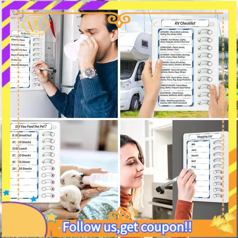 Erasable Chore Chart For Kids For Kids To Do List Routine Task Planning Board With Magnetic Stickers Refrigerator Magnet Durable