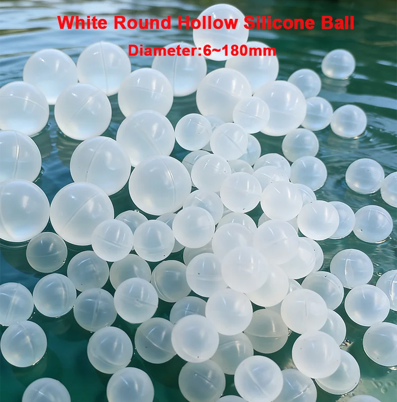 Hollow Silicone Ball Floatable White Round Silicone Ball Dia 6/7/8/11/13/14/16-180mm Sealing Silicone Ball Industrial DIY Parts