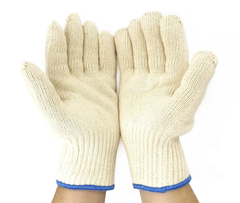 

High Quality Thicken Double Cotton 500 Celsius Super Heat Resistant Anti Burn Heatproof Gloves Oven Kitchen White