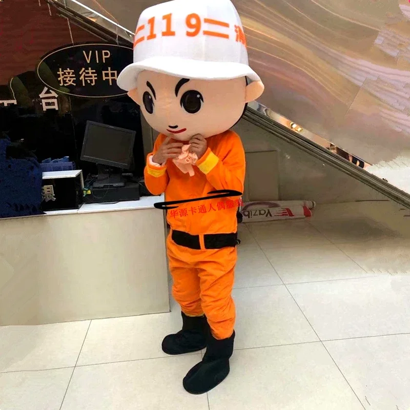 Christmas Firefighter Mascot Costume For Party Adult Halloween Birthday Party Cartoon Apparel Cosplay Costumes