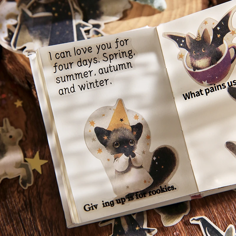 100pcs Magic Animal Party Series Tin Box Stickers Handbook Material Stickers DIY Scrapbook Picture Book Diary Notebook Tablet Ph